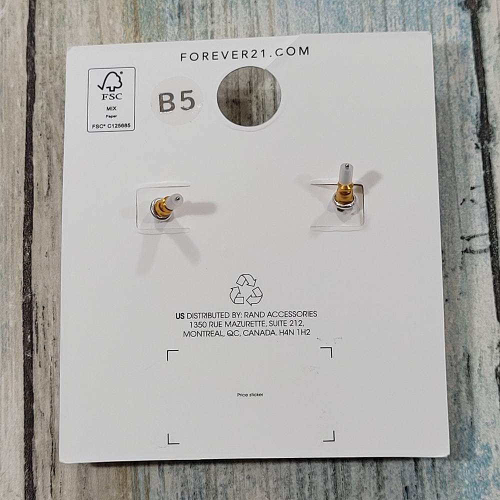 Forever 21 Gold Crystal Drop Earrings - Picture 2 of 5